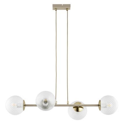 Brilagi - Candelabru suspendat pe cablu STELLA 4xE27/60W/230V bej/auriu
