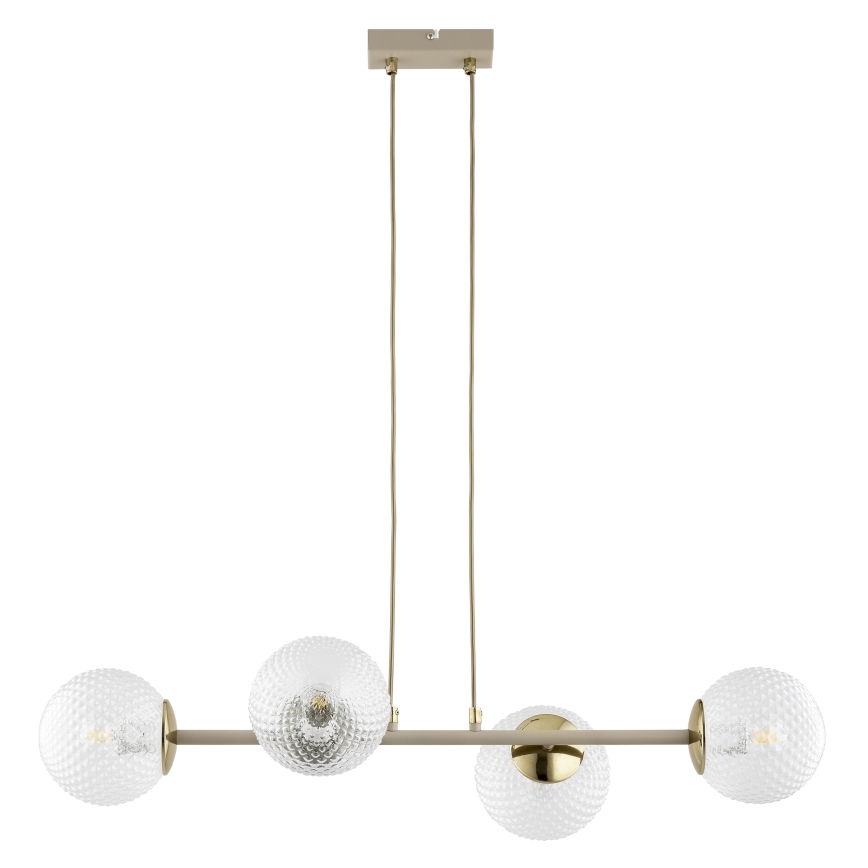 Brilagi - Candelabru suspendat pe cablu STELLA 4xE27/60W/230V bej/auriu