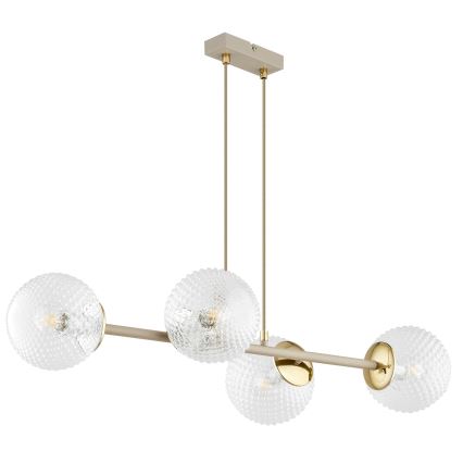 Brilagi - Candelabru suspendat pe cablu STELLA 4xE27/60W/230V bej/auriu