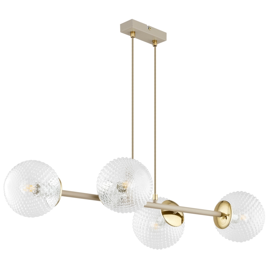 Brilagi - Candelabru suspendat pe cablu STELLA 4xE27/60W/230V bej/auriu