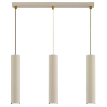 Brilagi - candelabru suspendat pe cablu, TUBE 3xGU10/15W/230V, bej/auriu