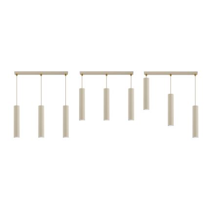 Brilagi - candelabru suspendat pe cablu, TUBE 3xGU10/15W/230V, bej/auriu