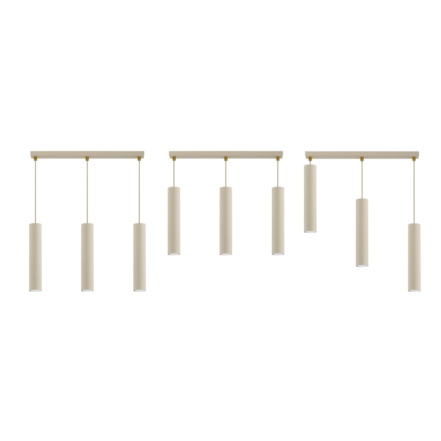 Brilagi - candelabru suspendat pe cablu, TUBE 3xGU10/15W/230V, bej/auriu