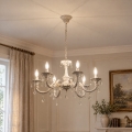 BRILAGI - Candelabru suspendat pe lanț CLASSIC 6xE14/10W/230V crem/patină