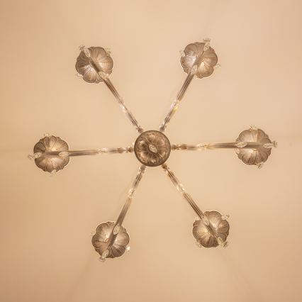 BRILAGI - Candelabru suspendat pe lanț CLASSIC 6xE14/10W/230V crem/patină