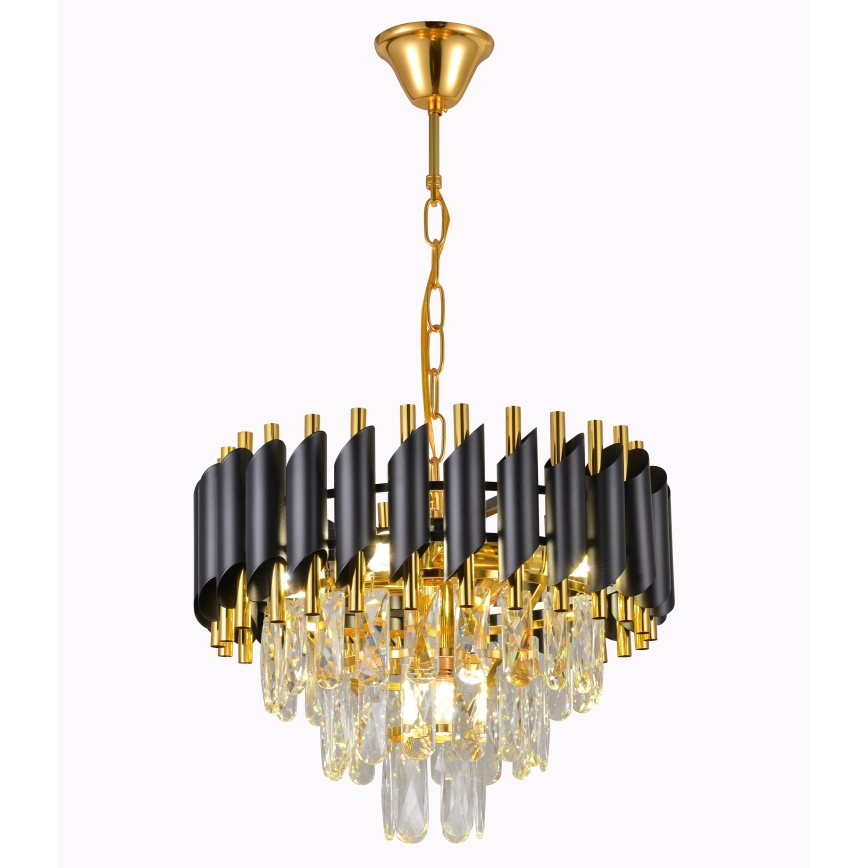 Brilagi - Candelabru suspendat pe lanț ECLIPSE 5xE14/10W/230V Ø 38 cm negru/auriu