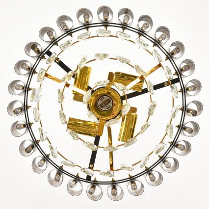 Brilagi - Candelabru suspendat pe lanț ECLIPSE 5xE14/10W/230V Ø 38 cm negru/auriu