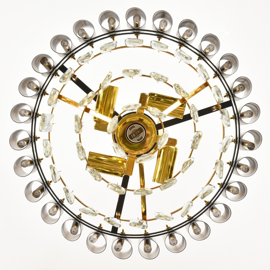 Brilagi - Candelabru suspendat pe lanț ECLIPSE 5xE14/10W/230V Ø 38 cm negru/auriu