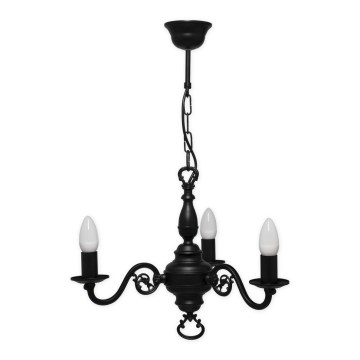 Brilagi - Candelabru suspendat pe lanț IMPERO 3xE14/60W/230V negru