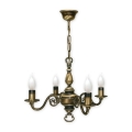Brilagi - Candelabru suspendat pe lanț IMPERO, 4xE14/60W/230V, finisaj alamă