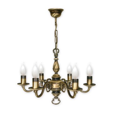 Brilagi - Candelabru suspendat pe lanț IMPERO 6xE14/60W/230V alamă