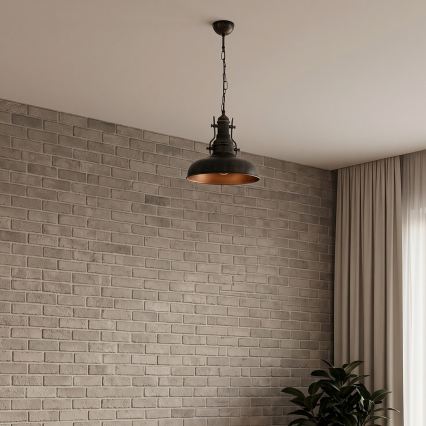 Brilagi - Candelabru suspendat pe lanț PYRONIC 1xE27/40W/230V Ø 32 cm bronz/patină
