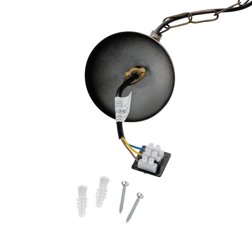 Brilagi - Candelabru suspendat pe lanț PYRONIC 1xE27/40W/230V Ø 32 cm bronz/patină