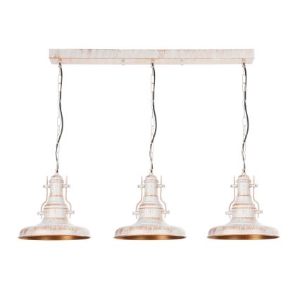 Brilagi - Candelabru suspendat pe lanț PYRONIC 3xE27/40W/230V, crem cu patină