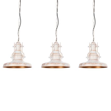 Brilagi - Candelabru suspendat pe lanț PYRONIC 3xE27/40W/230V, crem cu patină