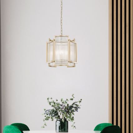 Brilagi - Candelabru suspendat pe lanț RAMOS 3xE14/60W/230V auriu