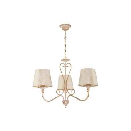 Brilagi - Candelabru suspendat pe lanț SONIA 3x E27/15W/230V, Ø 64 cm, crem/patină