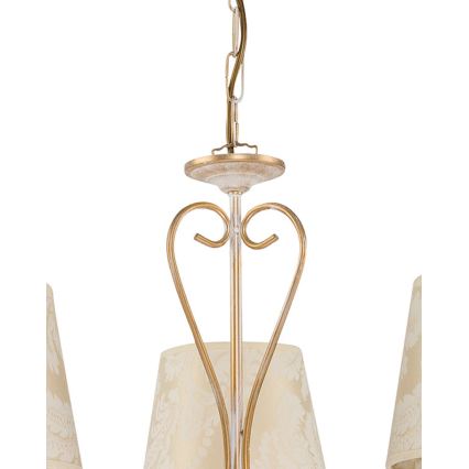 Brilagi - Candelabru suspendat pe lanț SONIA 3x E27/15W/230V, Ø 64 cm, crem/patină