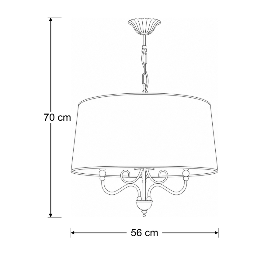 Brilagi - Candelabru suspendat pe lanț SONIA 3xE27/15W/230V Ø 56 cm crem cu patină