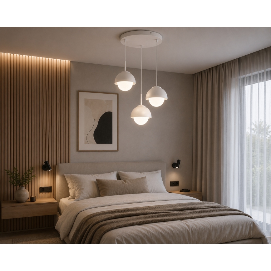 BRILAGI - Candelabru suspendat pe sârmă COSMO 3xE27/60W/230V alb/auriu