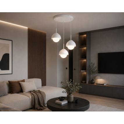 BRILAGI - Candelabru suspendat pe sârmă COSMO 3xE27/60W/230V alb/auriu