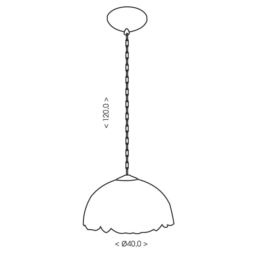 Brilagi - Candelabru Tiffany din vitralii, cu lanț, culoare ivoriu, 1xE27/60W/230V, Ø 40 cm
