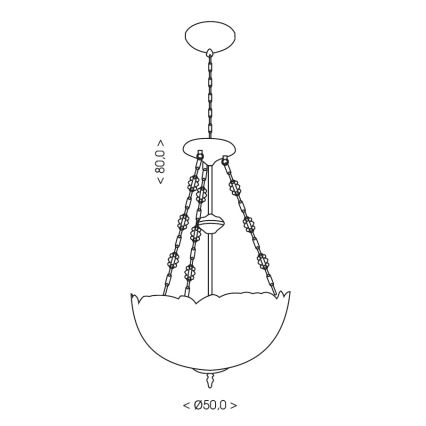 Brilagi - Candelabru Tiffany din vitralii MIRABELLA, 3x E27/60W/230V, Ø 50 cm, suspendat pe lanț