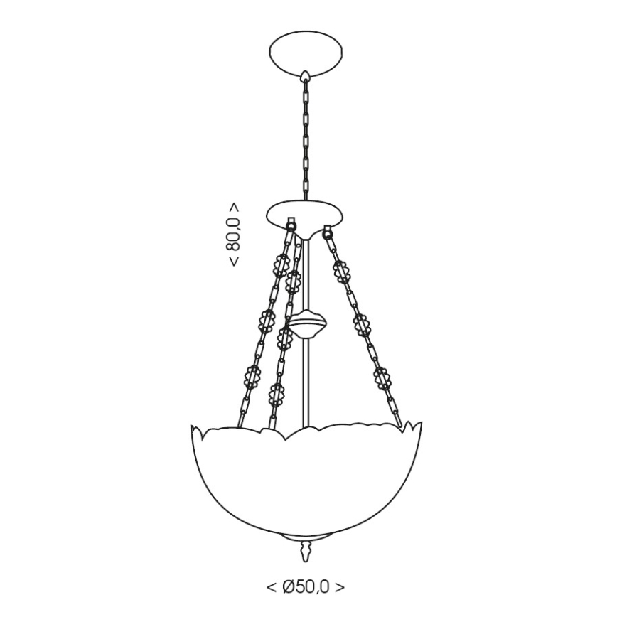 Brilagi - Candelabru Tiffany din vitralii MIRABELLA, 3x E27/60W/230V, Ø 50 cm, suspendat pe lanț