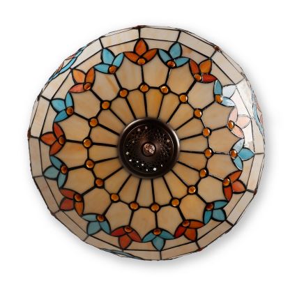 Brilagi - Candelabru Tiffany din vitralii MIRABELLA, 3x E27/60W/230V, Ø 50 cm, suspendat pe lanț