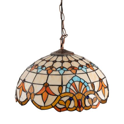 Brilagi - Candelabru Tiffany din vitralii MIRABELLA pe lanț 1xE27/60W/230V Ø 40 cm