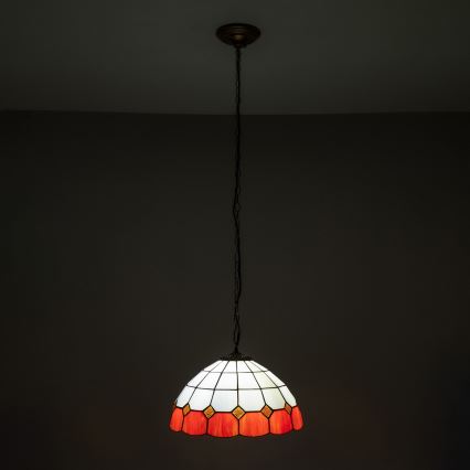 Brilagi - Candelabru Tiffany SIENNA cu vitralii pe lanț 1xE27/60W/230V, diam. 40 cm