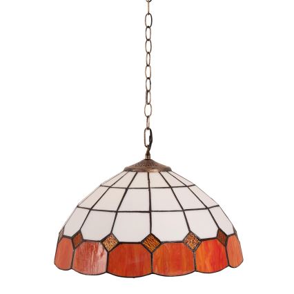 Brilagi - Candelabru Tiffany SIENNA cu vitralii pe lanț 1xE27/60W/230V, diam. 40 cm