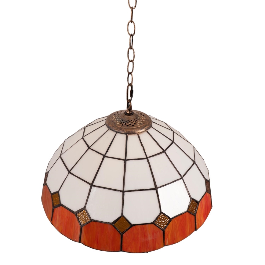 Brilagi - Candelabru Tiffany SIENNA cu vitralii pe lanț 1xE27/60W/230V, diam. 40 cm
