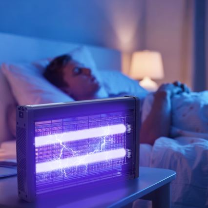 Brilagi - Capcană electrică pentru insecte 2 x UV / 10 W / 230 V, 60 m², neagră