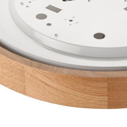 Brilagi - Plafonieră LED RGBW dimabilă CARVALHO, 2xE27/15W/230V, 2700-6500K, Wi-Fi, finisaj stejar, Ø 37,5 cm