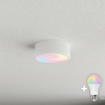 BRILAGI CLARE Plafonieră LED RGBW reglabilă 1xE27, 12W, 230V, 2700–6500K, Ø 20 cm, Wi‑Fi, alb