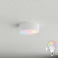 Brilagi CLARE Plafonieră LED RGBW reglabilă 1xE27, 9W, 230V, 2700–6500K, Ø 20 cm, Wi‑Fi, alb