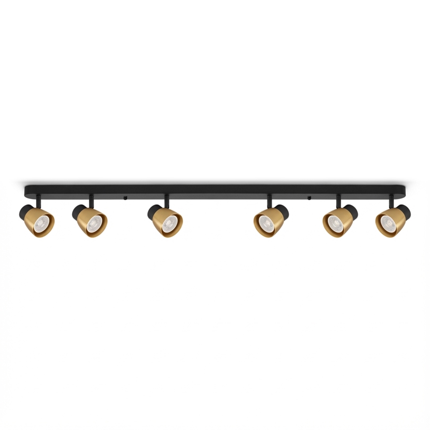 Brilagi - Corp de iluminat cu spoturi NUGGET 6xGU10/30W/230V negru/auriu