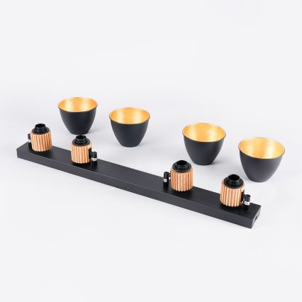 Brilagi - Corp de iluminat cu spoturi ODENSE 4xE14/10W/230V lemn/negru