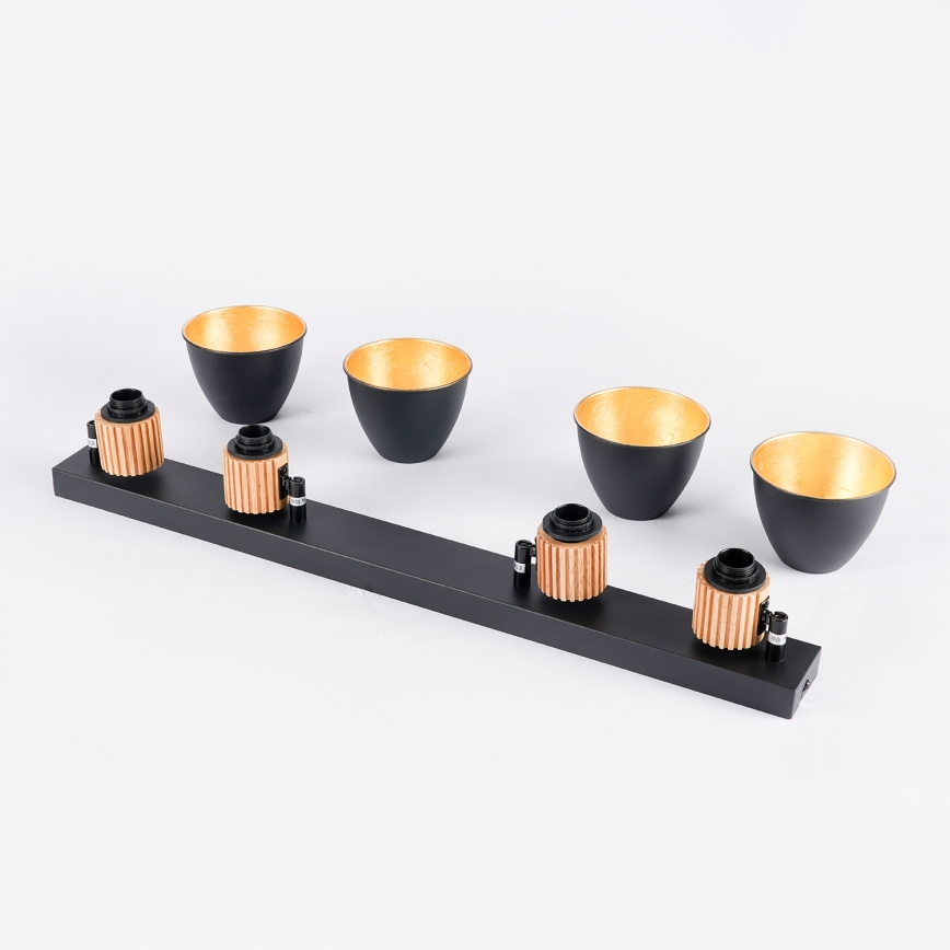 Brilagi - Corp de iluminat cu spoturi ODENSE 4xE14/10W/230V lemn/negru