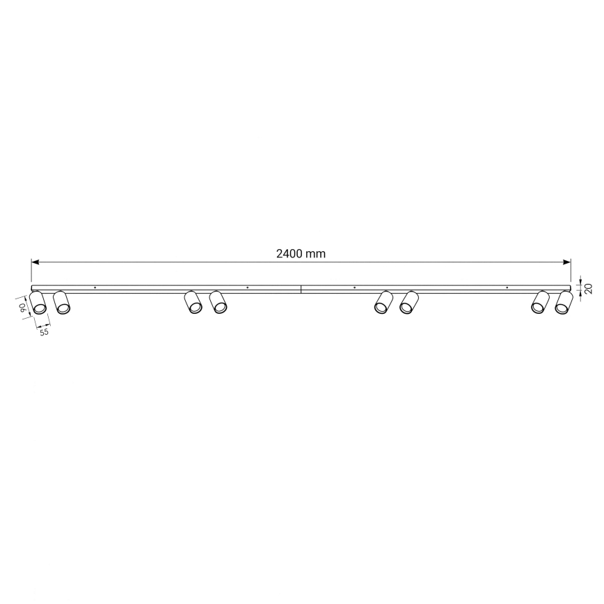 BRILAGI - Corp de iluminat cu spoturi SELE LONG 8xGU10/30W/230V negru