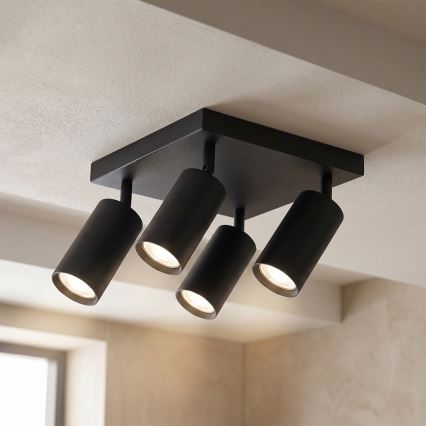 Brilagi - Corp de iluminat cu spoturi SELE SQUARE 4xGU10/30W/230V negru