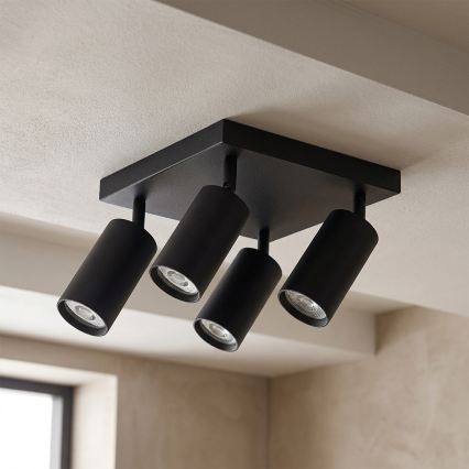 Brilagi - Corp de iluminat cu spoturi SELE SQUARE 4xGU10/30W/230V negru