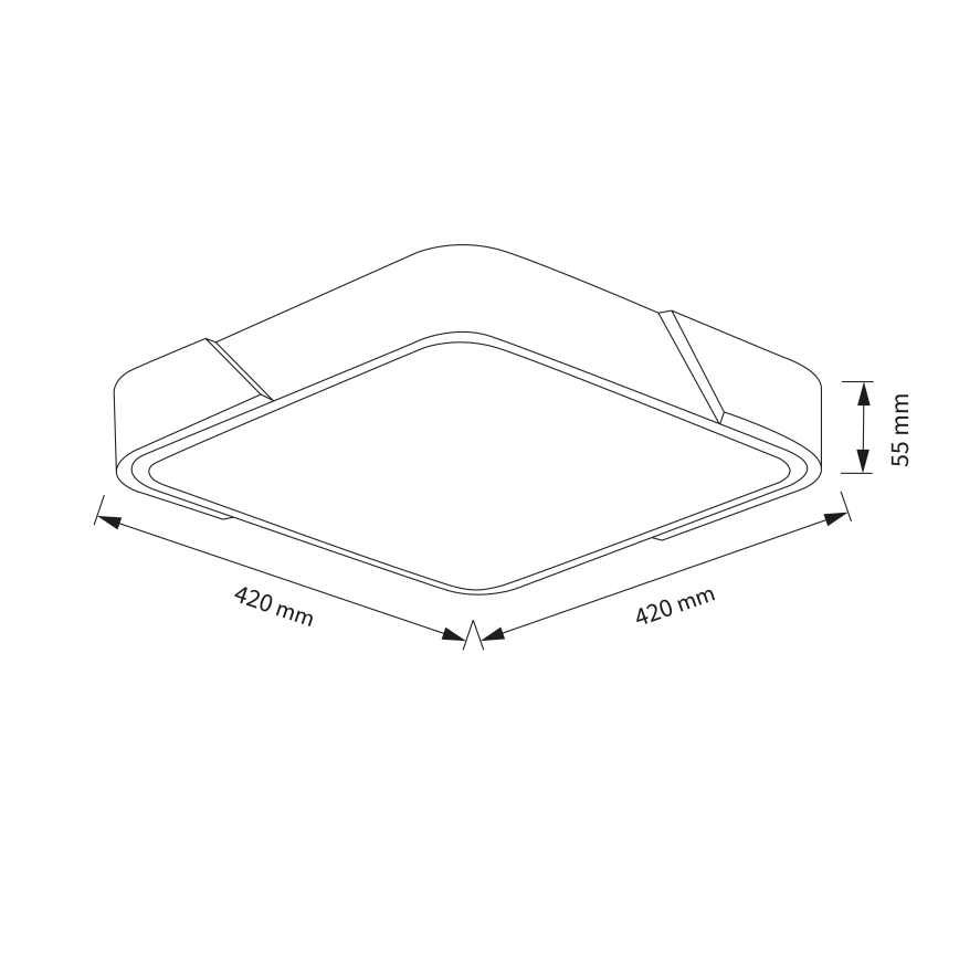 Brilagi - Plafonieră LED dimabilă PILANA LED/48W/230V 3000-6500K stejar/alb 42x42 cm + telecomandă