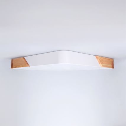 Brilagi - Plafonieră LED dimabilă PILANA LED/48W/230V 3000-6500K stejar/alb 42x42 cm + telecomandă