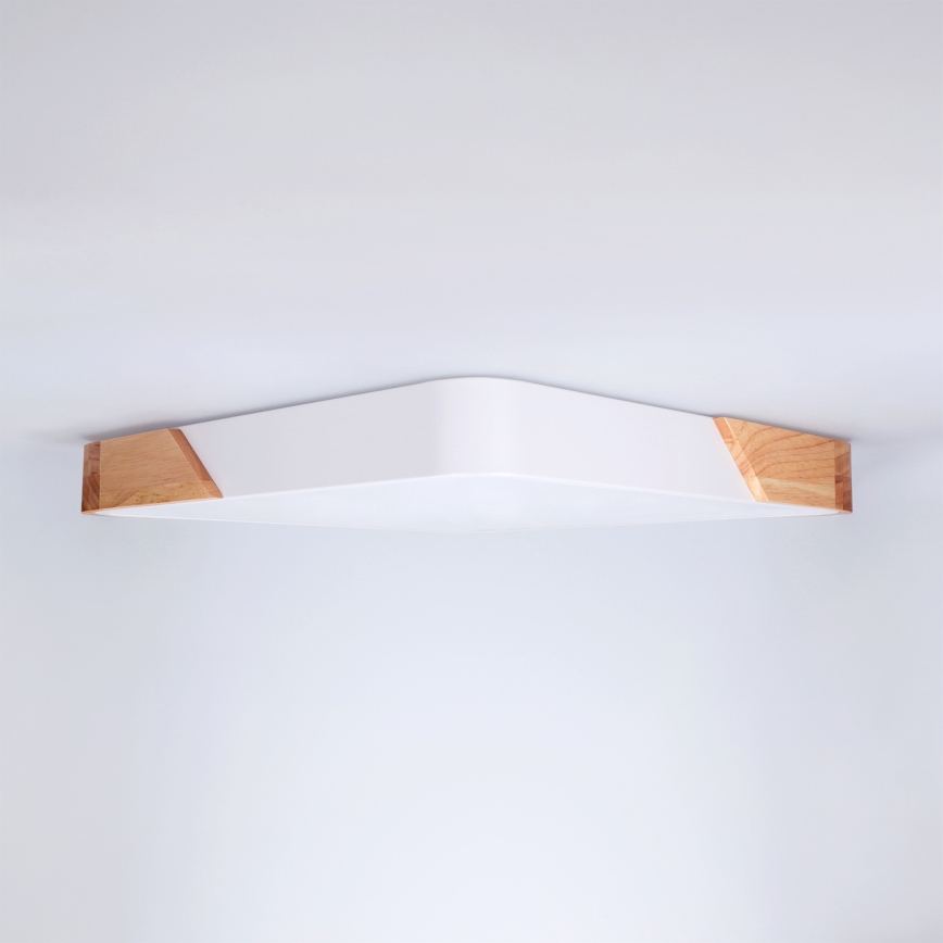 Brilagi - Plafonieră LED dimabilă PILANA LED/48W/230V 3000-6500K stejar/alb 42x42 cm + telecomandă