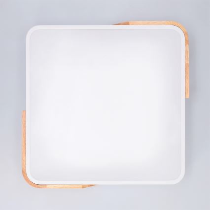 Brilagi - Plafonieră LED dimabilă PILANA LED/48W/230V 3000-6500K stejar/alb 42x42 cm + telecomandă