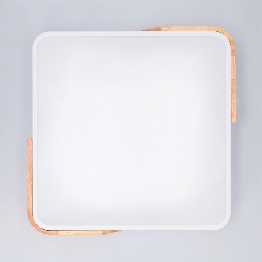 Brilagi - Plafonieră LED dimabilă PILANA LED/48W/230V 3000-6500K stejar/alb 42x42 cm + telecomandă