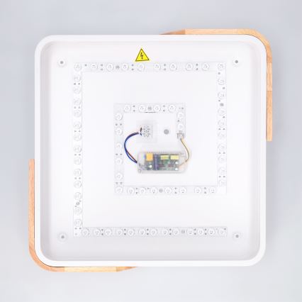 Brilagi - Plafonieră LED dimabilă PILANA LED/48W/230V 3000-6500K stejar/alb 42x42 cm + telecomandă
