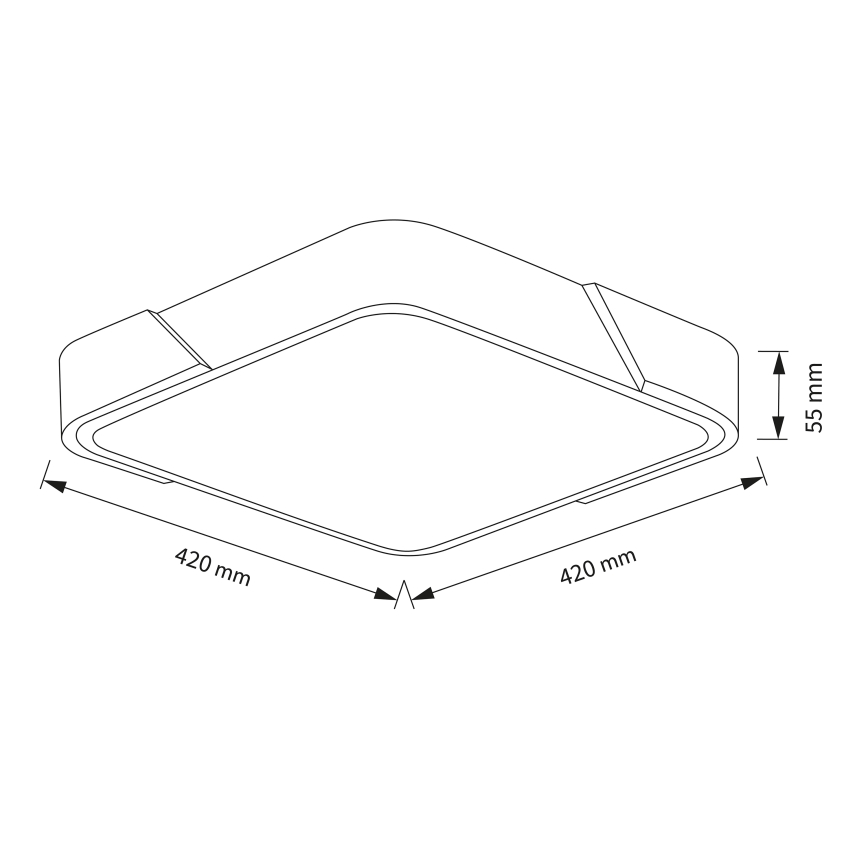 Brilagi - Plafonieră LED dimabilă PILANA LED/48W/230V 3000-6500K stejar/alb 42x42 cm + telecomandă